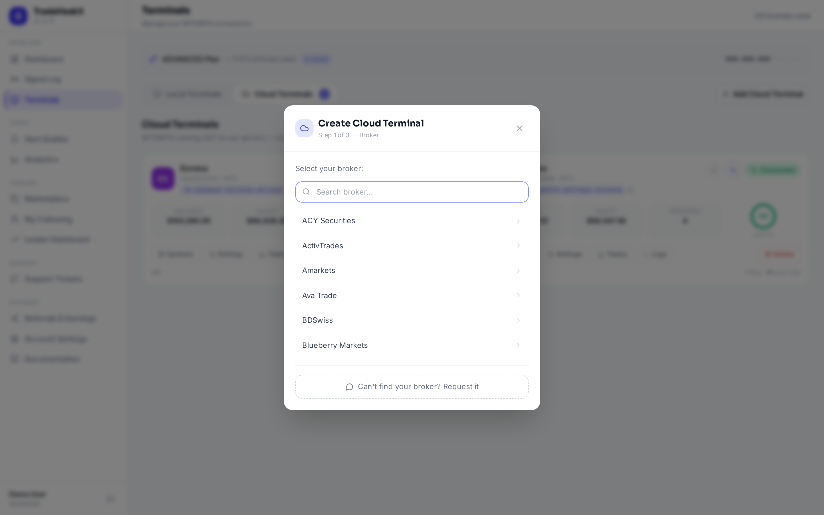 Adding a cloud terminal